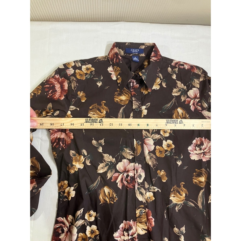 Chaps Womens Brown Herringbone Wool Blend Blazer and Floral Cotton Shirt Set S - Picture 7 of 13
